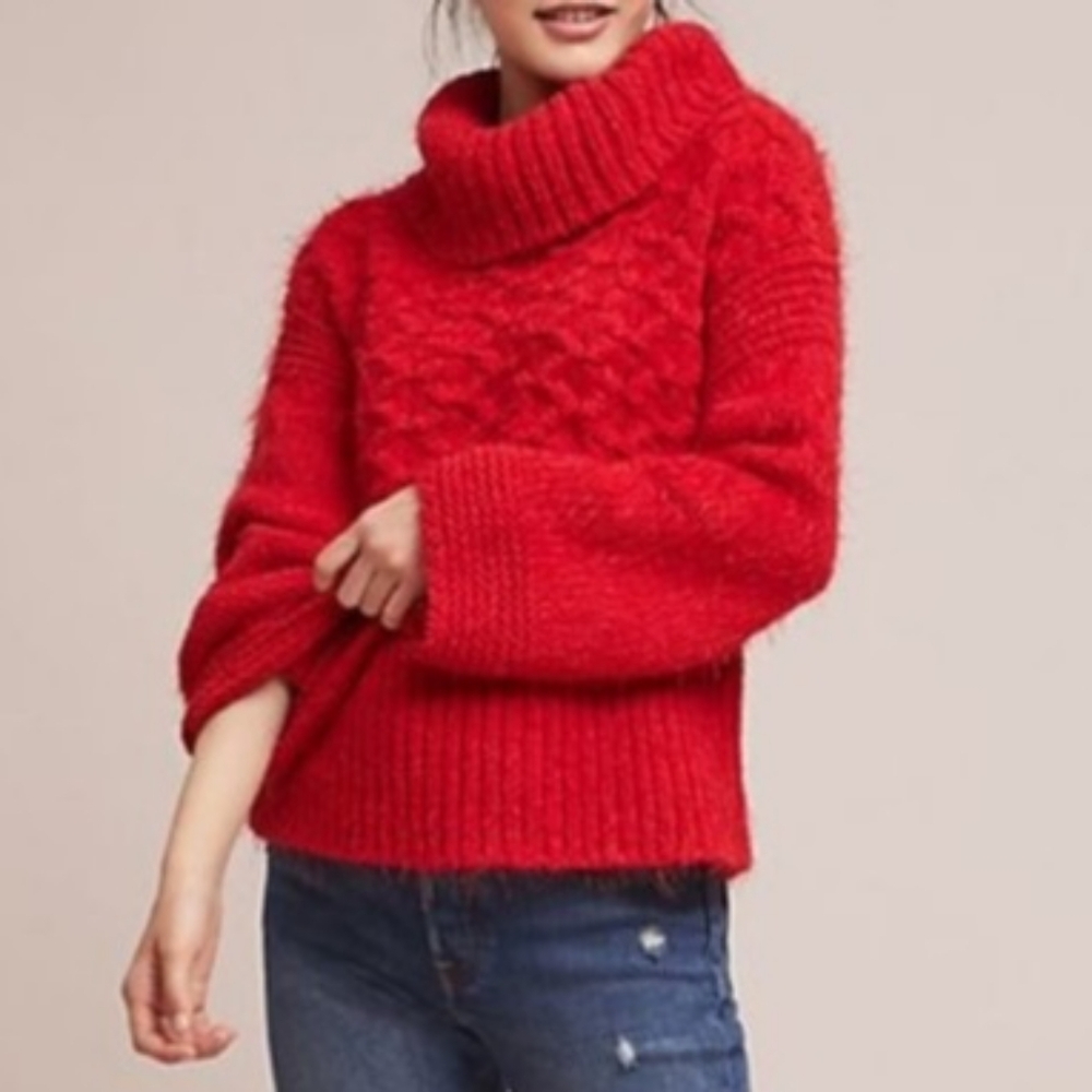 Anthropolgie Red Sweater Size M